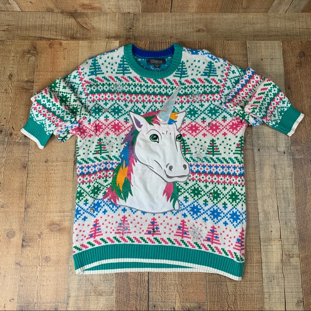 33Degrees Unicorn Christmas Sweater